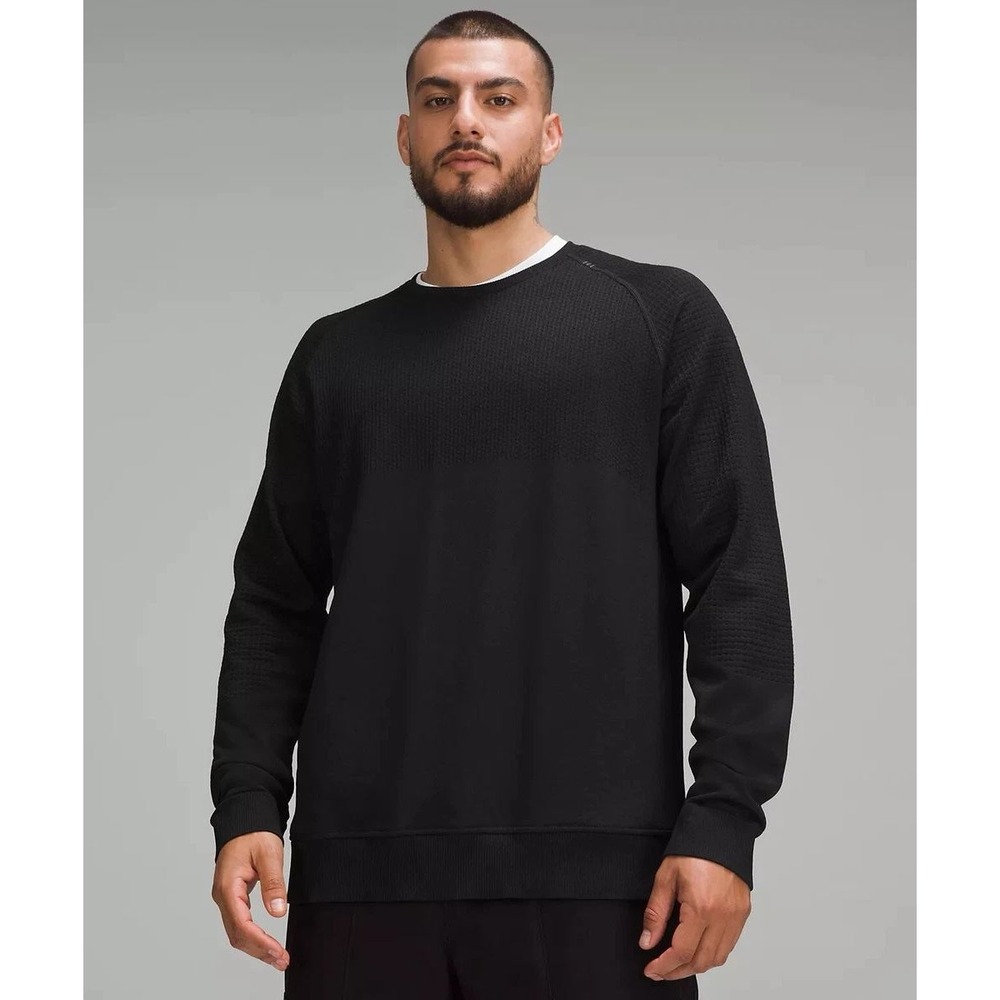 Lululemon‎ Engineered Warmth Long Sleeve Crewneck Black Pullover Sweatshirt Mens